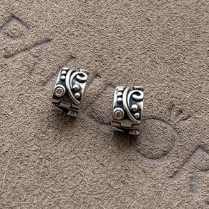 Pandora Lot/2 Champagne Tendril Floral Swirl Clip